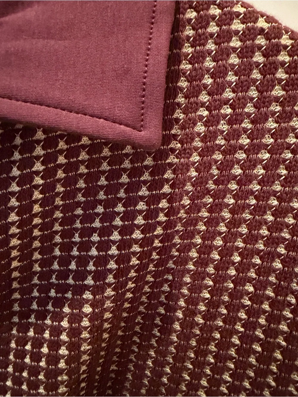 Banana Republic Burgundy Waffle Knit Polo